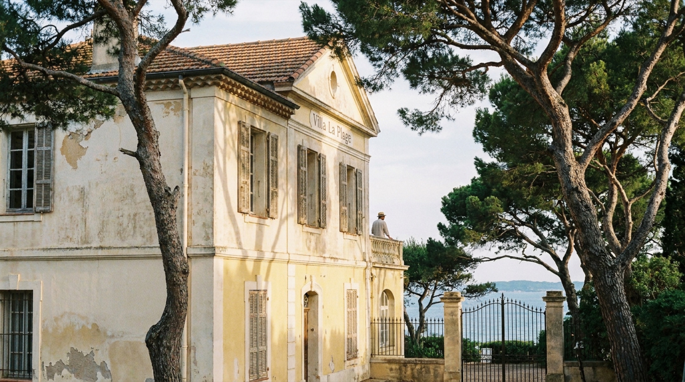 COMO Le Beauvallon'un Belle Époque cephesi: krem sıva, kemer pencereleri ve Saint-Tropez Körfezi'ne açılan çam ormanı