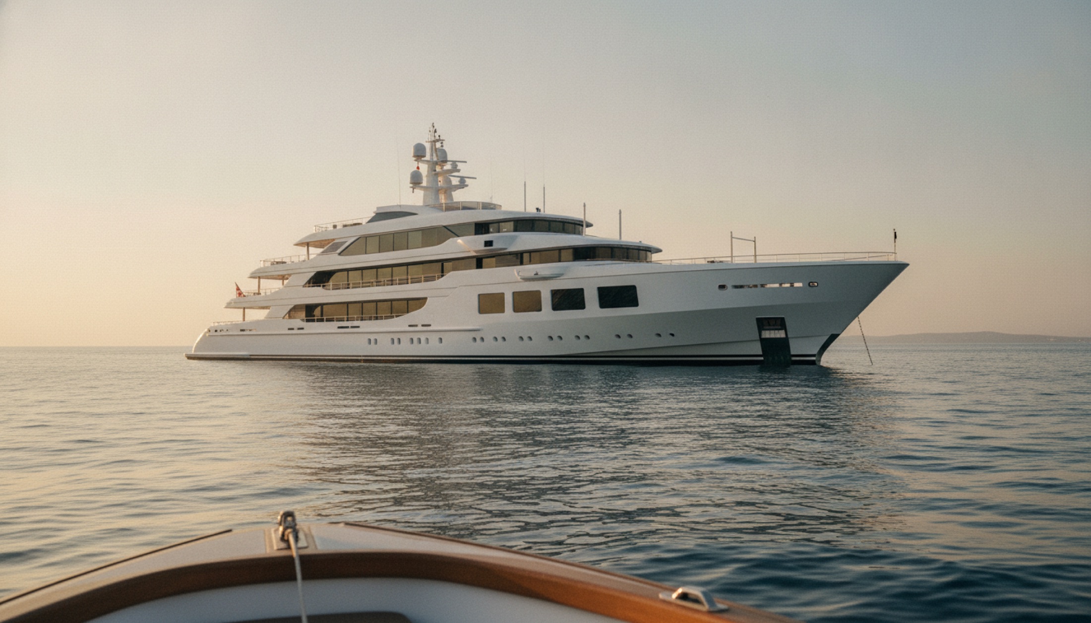 Oceanco DreAMBoat 111 metre motorlu mega yat, Akdeniz'de demirlemiş hâlde