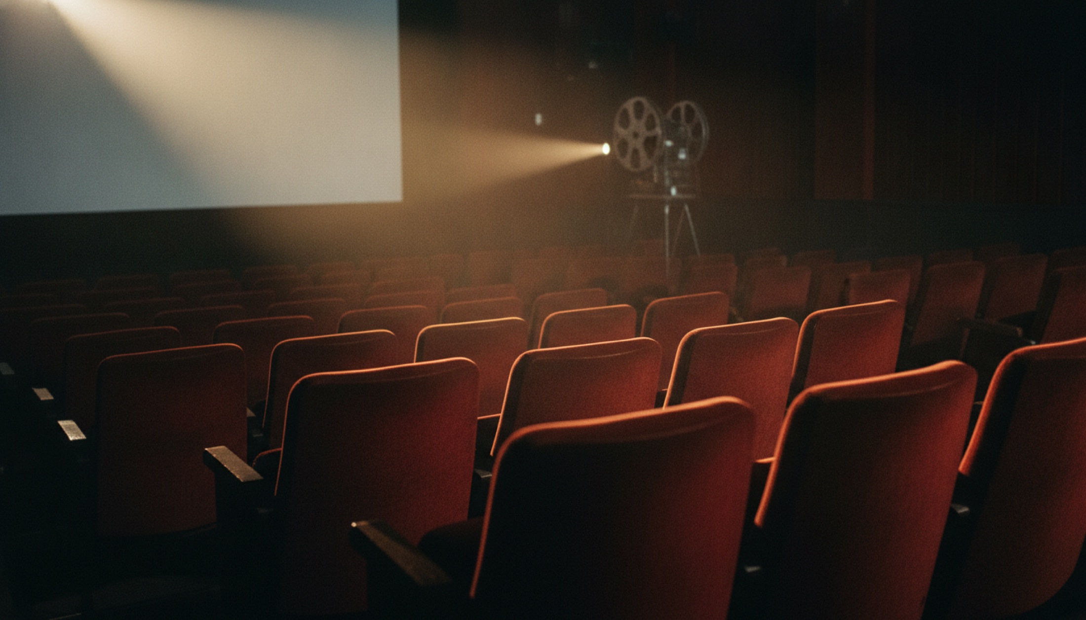 Işık huzmesinin boş bir sinema salonunun karanlığını yarıladığı an — festivalin beklenti dolu sessizliği