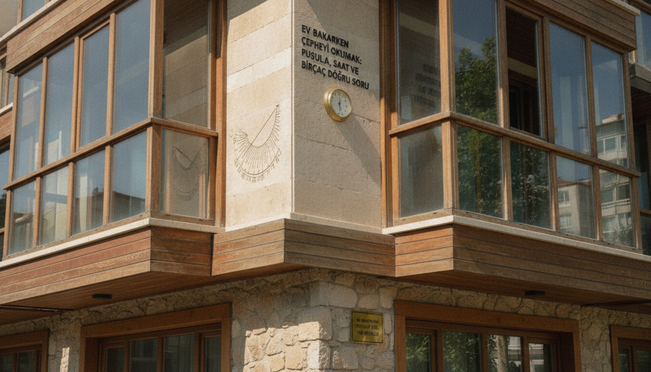 Geniş pencereli bir oturma odasına öğleden sonra güneşi giriyor