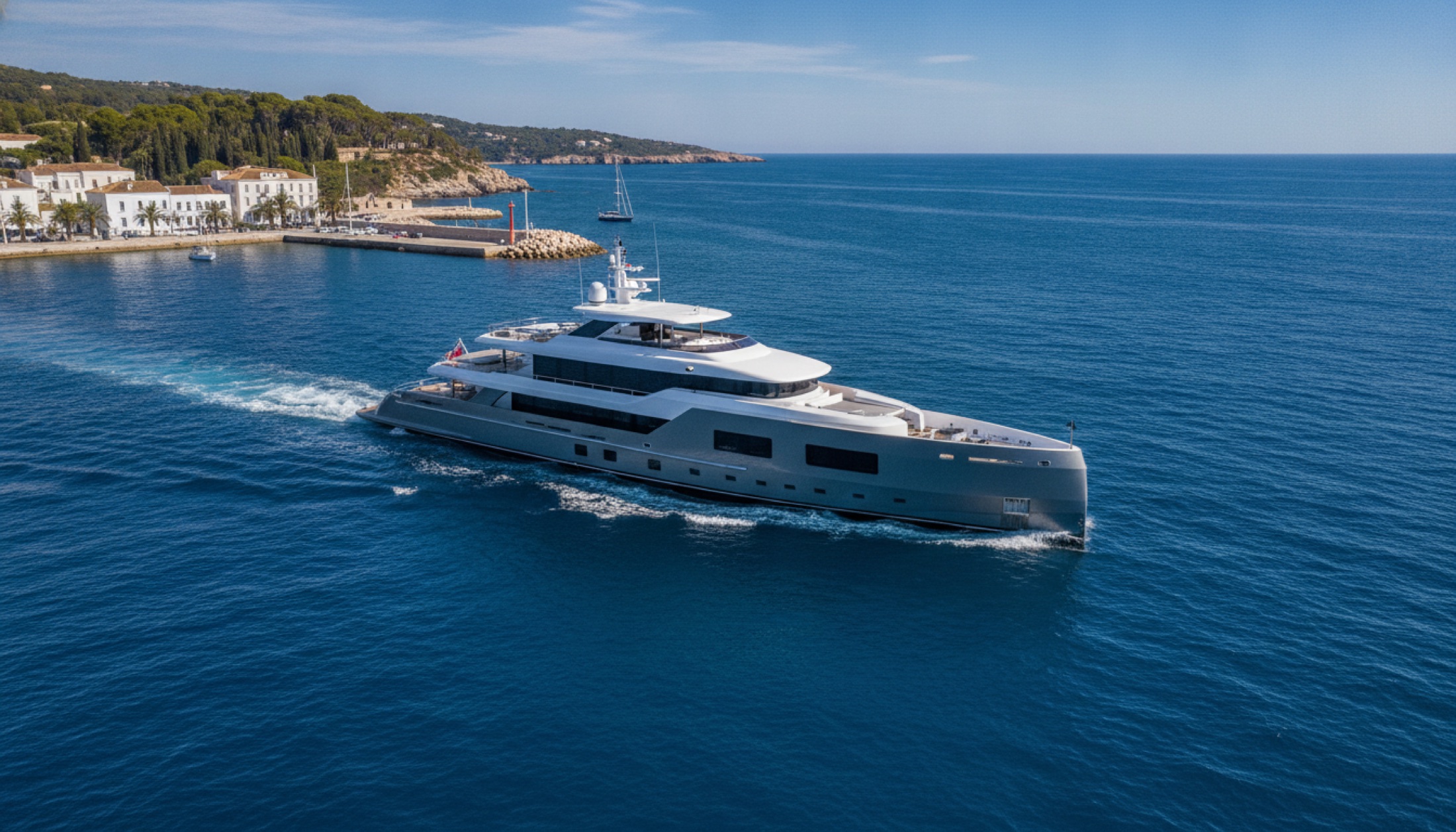 Gray Wolf isimli 52,5 metrelik explorer motor yat açık denizde