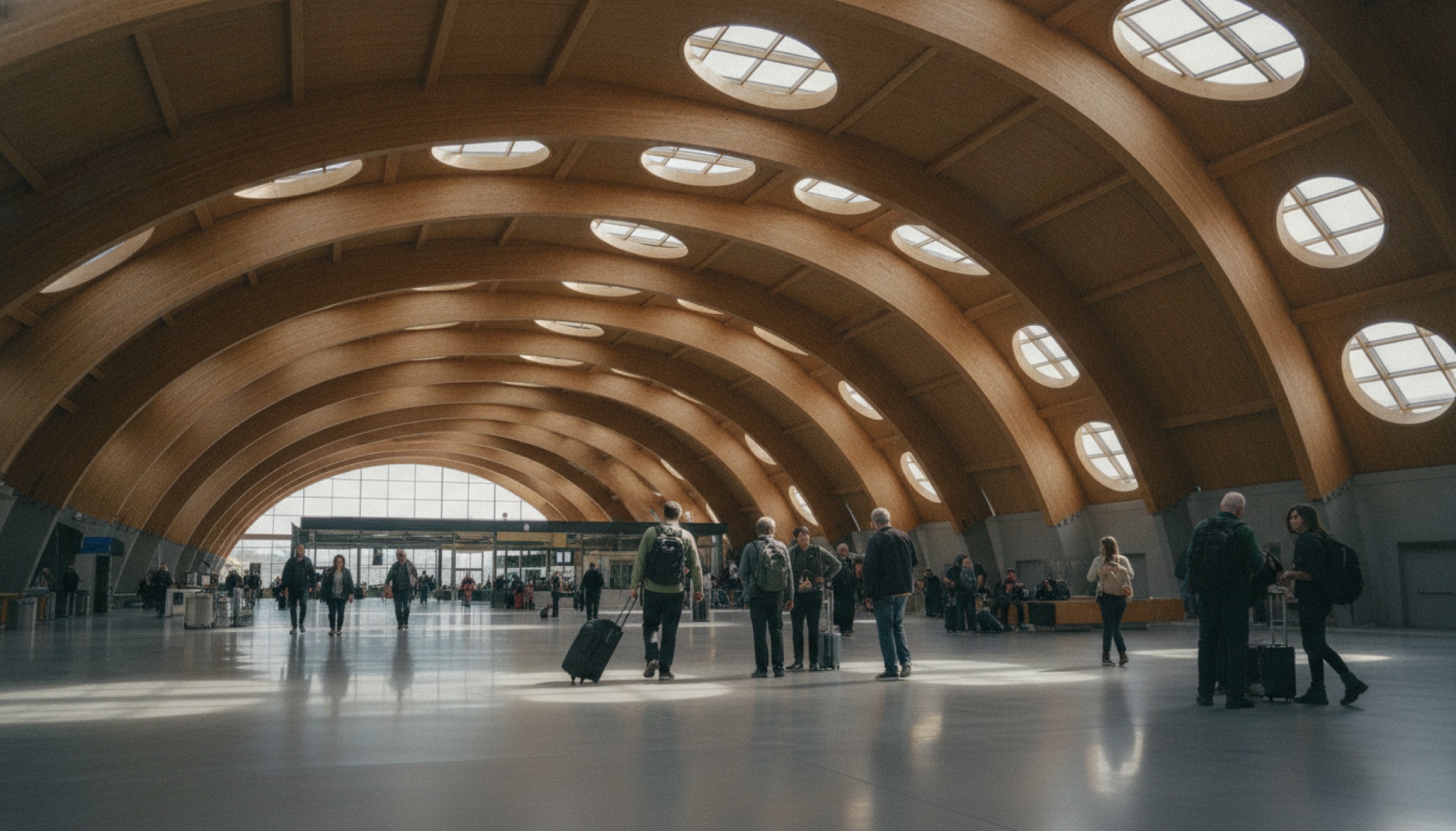 Portland Uluslararası Havalimanı'nın yeni terminalinde 9 hektarlık mass timber çatı strüktürü ve doğal ışık