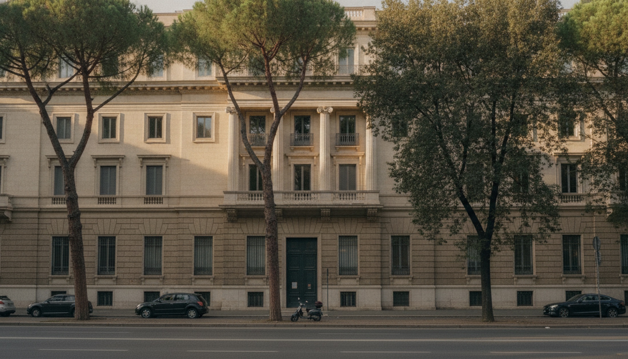 Via Veneto üzerinde Rosewood Rome'un Marcello Piacentini imzalı tarihi cephesi