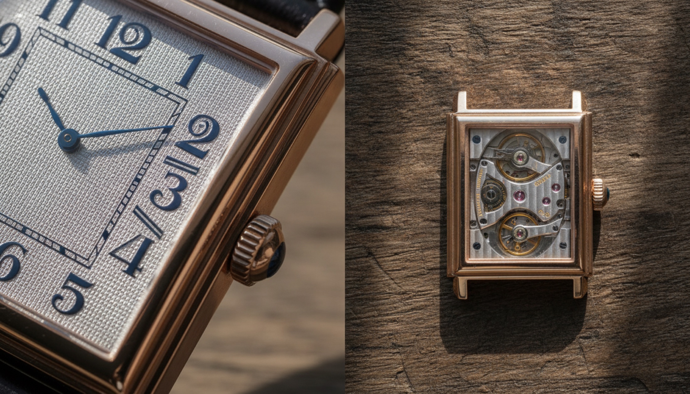 Vacheron Constantin Historiques American 1921 2026 — pembe altın kasada mavi Arap rakamlı eğik kadran ve Calibre 4400 AS el finisajı detayı